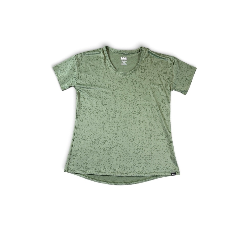 REI Co-Op Activewear T-Shirt Green Short Sleeve Medium Outdoor Hiking Quick Dry